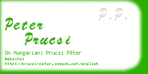 peter prucsi business card
